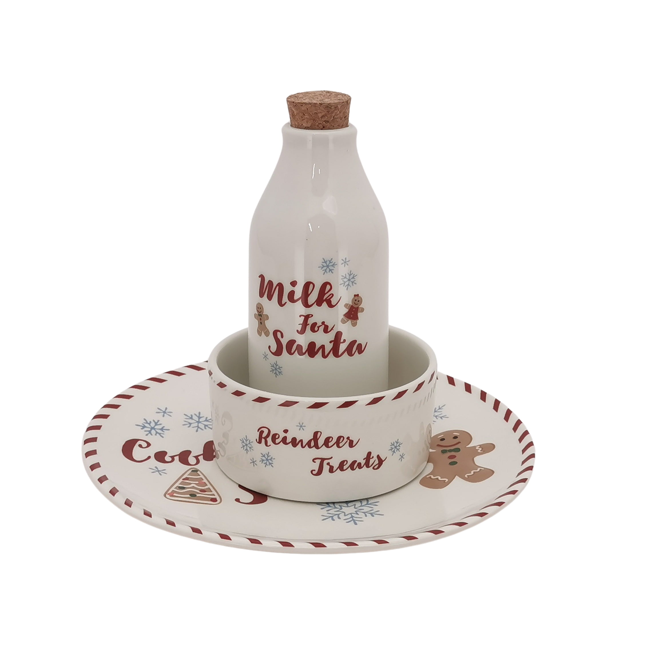 Cookies for Santa Stoneware 3 Piece Set, by Holiday Time