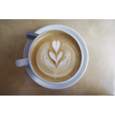 Canvas Print Caffe Froth Art Milk Foam Latte Coffee Steamed Stretched Canvas 10 x (Best Milk For Latte Art)