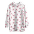 thumbnail image 4 of Xoenoiee Pink Bow Print Long Hoodies for Kids Loose Pullover Dress Lightweight Hooded Sweatshirt with Front Pocket Long Sleeve Activewear T-shirts Sweater Tops Sports Shirt, Size 11-12 Years, 4 of 7