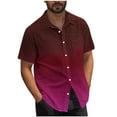 thumbnail image 2 of Blusa y camisa de manga corta con cuello vuelto para hombre, blusa informal de moda con cuello vuelto, blusa estampada de manga corta con botones, blusa de poliéster para hombre, 2 of 6
