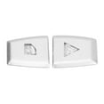 thumbnail image 2 of uds, pegatina de botón de interruptor de doble destello, parche decorativo, reemplazo de adaptaciones de coche de aleación de aluminio plateado para X3 E83 2006-2010, 2 of 5