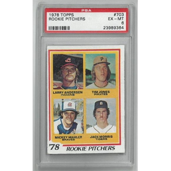 Athlon Sports CTBL-024768 Jack Morris Detroit Tigers 1978 Topps Rookie Pichets Carte de Baseball No.703- PSA Classé 6 Excellent-Menthe