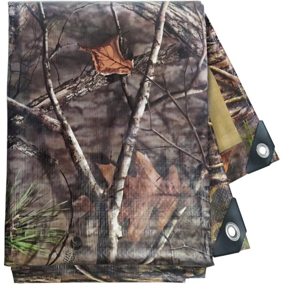 Heavy Duty 11 Mil Tarp Cover Waterproof UV Resistant Tarpaulin Used for Outdoor, Hunting, Camping, Backpacking, Canopy Tent, Ground Tarp, Cover Boat, Motorcycles, Roofs, Wood