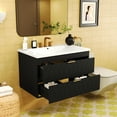 thumbnail image 4 of Euroco 30'' Wall Mounted Bathroom Vanity with Resin Sink,Floating Bathroom Storage Cabinet with 2 Drawers, Solid Wood Bathroom Cabinet, 4 of 9