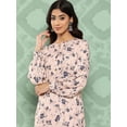 thumbnail image 5 of Janasya Indian Women's Light Peach Crepe Digital Printed Kurta with Salwar Pant, 5 of 7