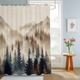 thumbnail image 4 of Shower Curtains for Bathroom, Tan Forest Waterproof Fabric Shower Curtain, Trees Woods Vintage Natural Watercolor Decorative Bathroom Curtain for Bathtub, 72"x84", No Hooks Included, 4 of 9