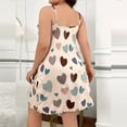 thumbnail image 5 of Sakmal Sleep Tank Moo Moos for Women Nightgown Heart Print Sleeveless Summer Crew Neck Nightgown for Women 2XL, 5 of 5