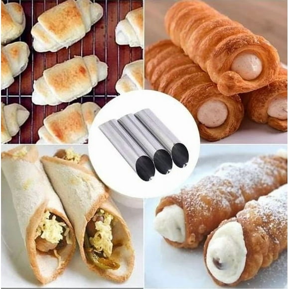 Molde Para Barquillo Cono Tubo Cannoli 3 Pz Gris