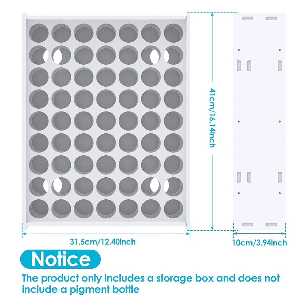 1 Pcs 63 Holes Craft Paint Storage Organizer Vertical Paint Rack Stand Wall Mounted Paint Organizers for ArtSupplies