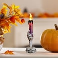 thumbnail image 6 of Halloween Ghost Hand Candle Holders,Halloween Candle Holder with Skeleton Hands,8.27IN Ghost Candle Holder For Halloween Decor,Indoor Decor Purple, 6 of 9