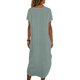 thumbnail image 4 of Vestido de Verano Casual de Mujer, Mezcla de Lino Cuello Redondo sin Mangas Botón Cambio Delantero, 4 of 9