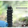 thumbnail image 5 of BEQU 550ml/18 Fl Oz Collapsible Silicone Water Bottle, Reusable, BPA Free, Dishwasher-Safe, Portable, Leak Proof, Use for Home Office Sports Travel Gym Camping Hiking (2PK Black-Orange), 5 of 8
