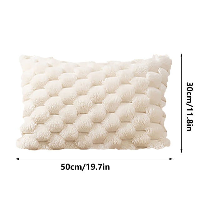 AHMT Weaving Snowflake Velvet Solid Color Pillow, Office Sofa Lumbar Support Pillow, Invisible Zipper Design, Multiple Sizes and Colors to Select(B, 11.8×19.7 inch)