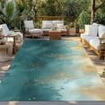 thumbnail image 3 of Fsddascl Abstract Turquoise Gold Outdoor Rug for Patio/Deck/Porch, Non-Slip Large Area Rug 5 x 8 Ft, Modern Minimalist Art Indoor Outdoor Rugs Washable Area Rugs, Reversible Camping Rug Carpet, 3 of 5