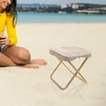 thumbnail image 4 of AURARMLET Outdoor Foldable Stool Khaki Steel Pipe Compact Design For Picnics 1Pack, 4 of 6