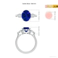 thumbnail image 5 of ANGARA Lab Grown 3.3 Ct Blue Sapphire & Diamond Engagement Ring for Women in 14K White Gold (Size-10x8mm) | September Birthstone, Anniversary, Jewelry Gift for Women | Lab-Grown Blue Sapphire Ring, 5 of 8