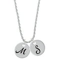 thumbnail image 1 of Delight Jewelry Silvertone Large Script Letter - M - 3/4'' Disc - Silvertone Script Initial Disc - S - Charm Necklace, 20"+3", 1 of 4
