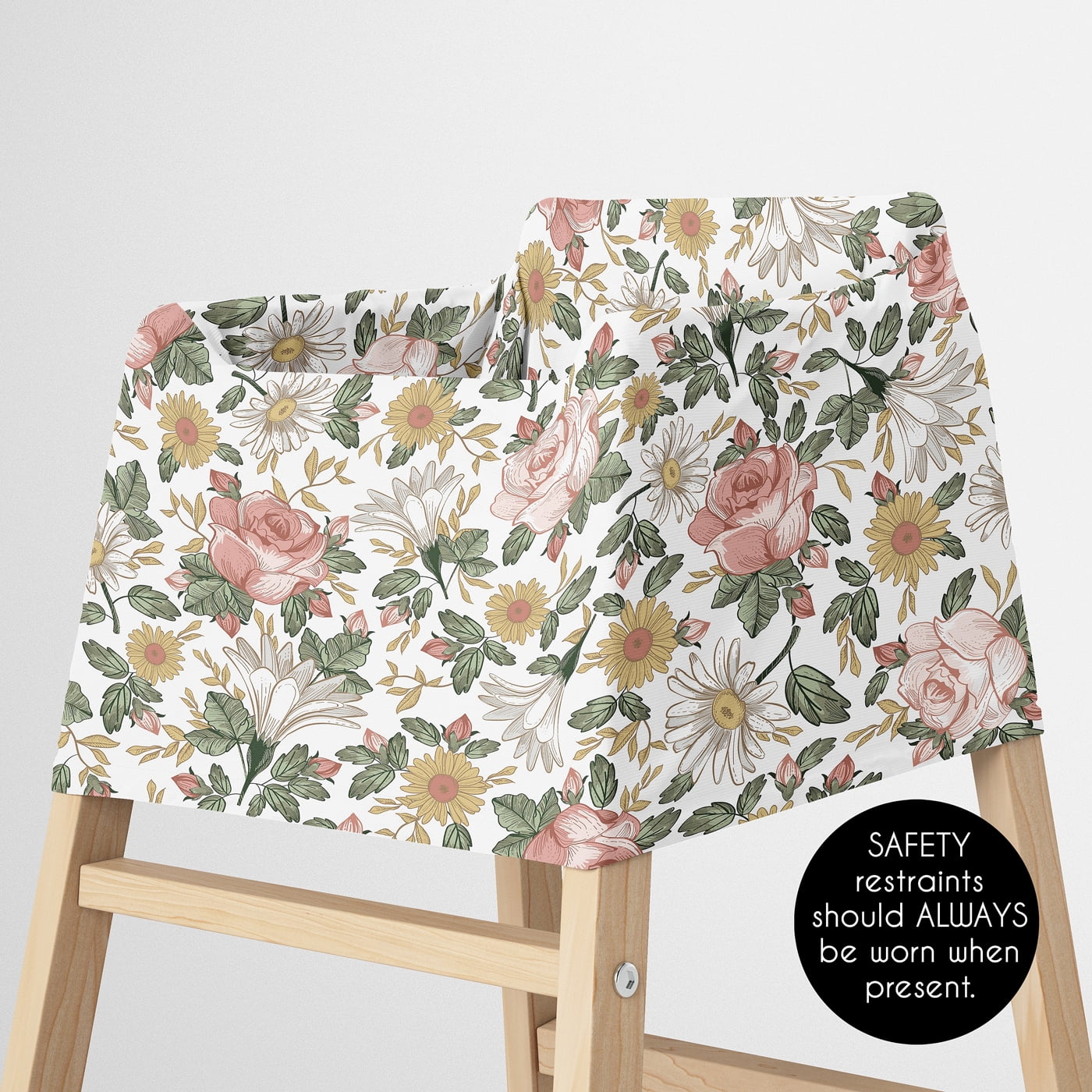 Sweet Jojo Designs Vintage Floral Pink Green and Yellow Multi Use Baby Car Seat and Nursing Cover