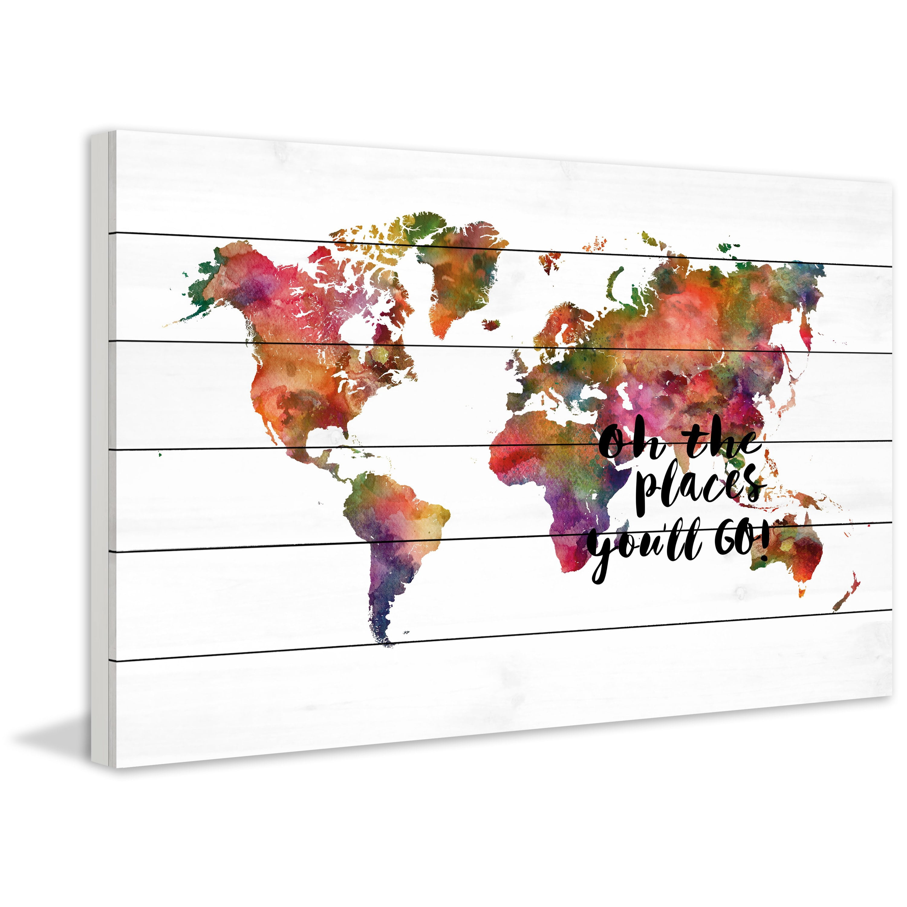 Marmont Hill "The Places You'll Go" by Dani Jay Painting Print on White Wood