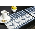 thumbnail image 5 of Cotton Linen Placemat Rectangle Placemats Set of 4, Farmhouse Rooster Blue Buffalo Plaid Non-Slip Table Mats for Dining Table,12x18 Inch Heat Insulation Place Mats for Kitchen, 5 of 6