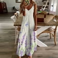 thumbnail image 4 of Lavender Flowers Sleeveless Suspender Dress Summer Fashion Casual Long Dress, 4 of 9