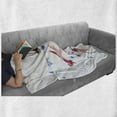 thumbnail image 6 of Ethnic Soft Flannel Fleece Throw Blanket, Chinese Traditional Ink Painting Koi Fish Artwork, Cozy Plush for Indoor and Outdoor Use, 70" x 90", Red and Blue, by Ambesonne, 6 of 6