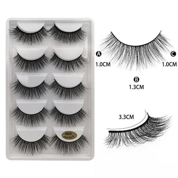 Weloille 3D Mink-like 5 Pairs of False Eyelashes with Natural Thick Eyelashes