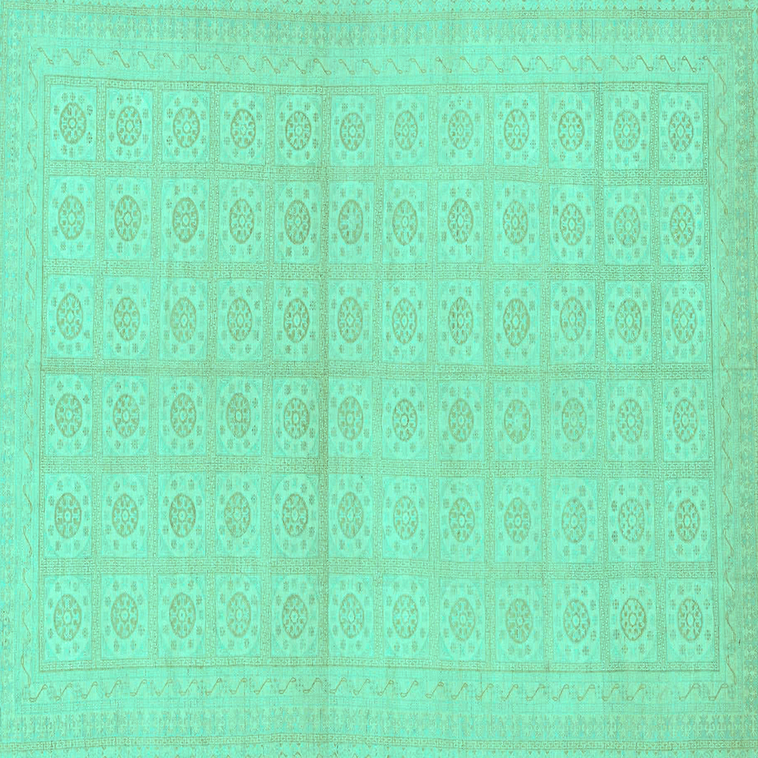 Ahgly Company Machine Washable Indoor Square Oriental Turquoise Blue ...