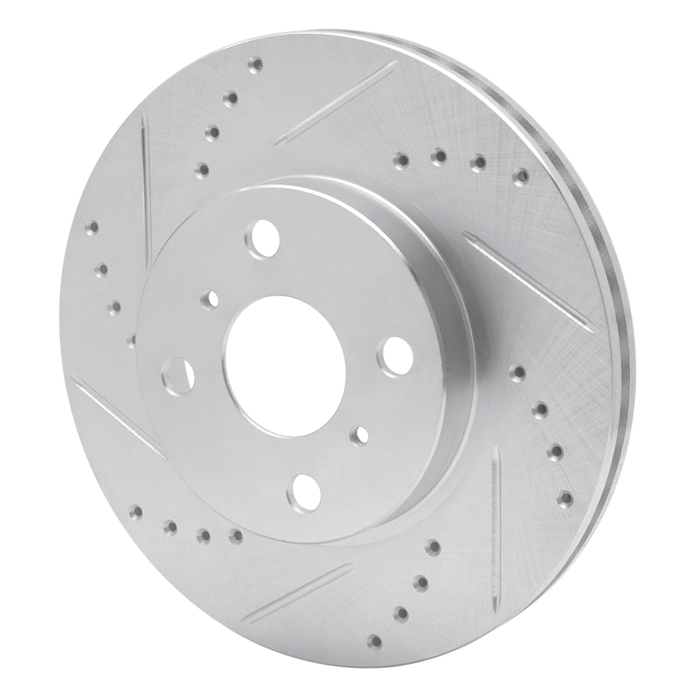 Dynamic Friction Company 631-76078L DFC Brake Rotor - Drilled And Slotted - Silver