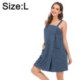 thumbnail image 2 of Womens Bath Wrap Towels with Straps Pocket Spa Towel Bathrobe & Hair Headband, 2 of 5
