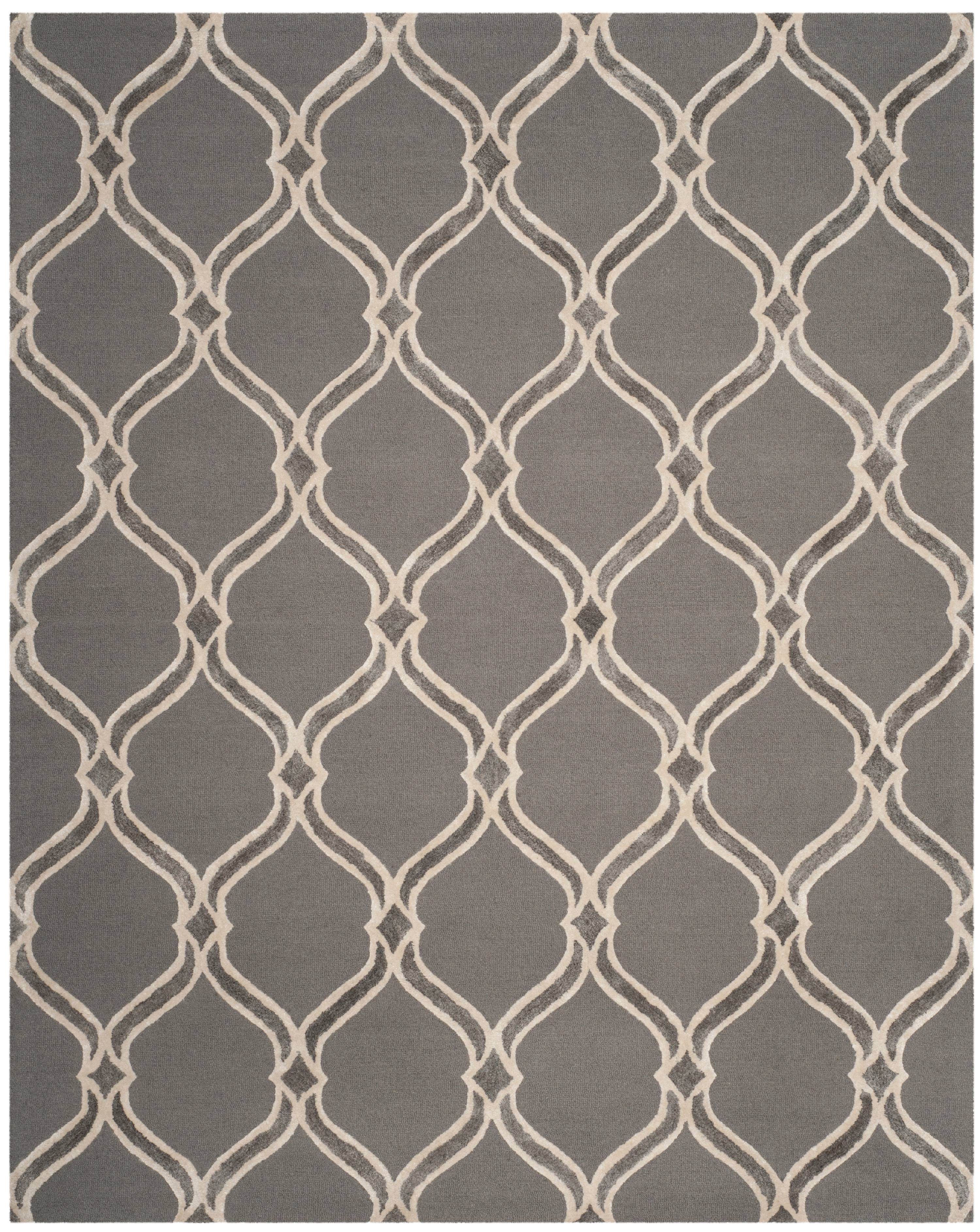 SAFAVIEH Manchester Layne Geometric Area Rug, Dark Grey/Ivory, 8' x 10'