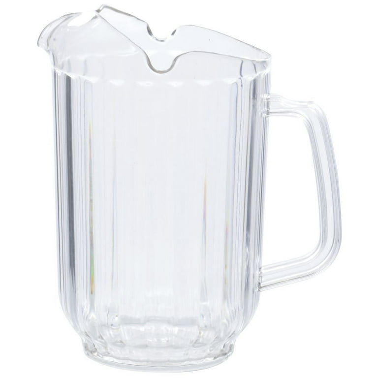 Home Basics 60.8 fl. oz. Clear Glass Plastic Pitcher with No-Mess