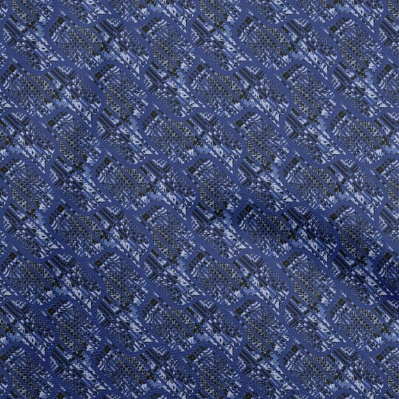 oneOone Cotton Silk Blue Fabric Texture Craft Projects Decor Fabric Printed By The Yard 42 Inch Wide
