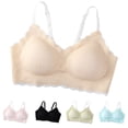 thumbnail image 5 of XFHLMJFF Breathable Bra For Women Everyday Bralette Front Side Buckle Lace Edge Without Steel Ring Movement Seamless Gathering Adjustment Yoga Sleep Stylish Underwear, 5 of 9