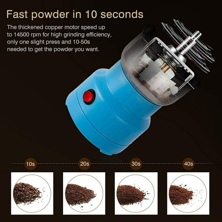 CJC Electric Grinder Multifunctional Spice Vanilla Grinding Dry Food Seasoning  Blender Sky Blue 