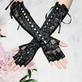thumbnail image 1 of Guantes de Encaje Hugo Largos para Mujer Negro, 1 of 10