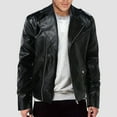 thumbnail image 2 of Mens Bomber Jacket Men Motorcycle Lapel Asymmetric Zip-Up Blet Slim Fit Biker Coat M-5XL, 2 of 9