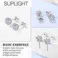 thumbnail image 5 of Suplight 925 Sterling Silver/Rose Gold Plated Simulated Diamond Black Cubic Zirconia Stud Earrings for Women Men, 5 of 10