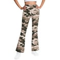 thumbnail image 3 of Frostluinai Girl's Fleece Lined Flare Leggings 5-16Y Camo High Waist Yoga Bell Bottom Pants Warm Winter Gym Bootcut Leggings for Girl, 3 of 7