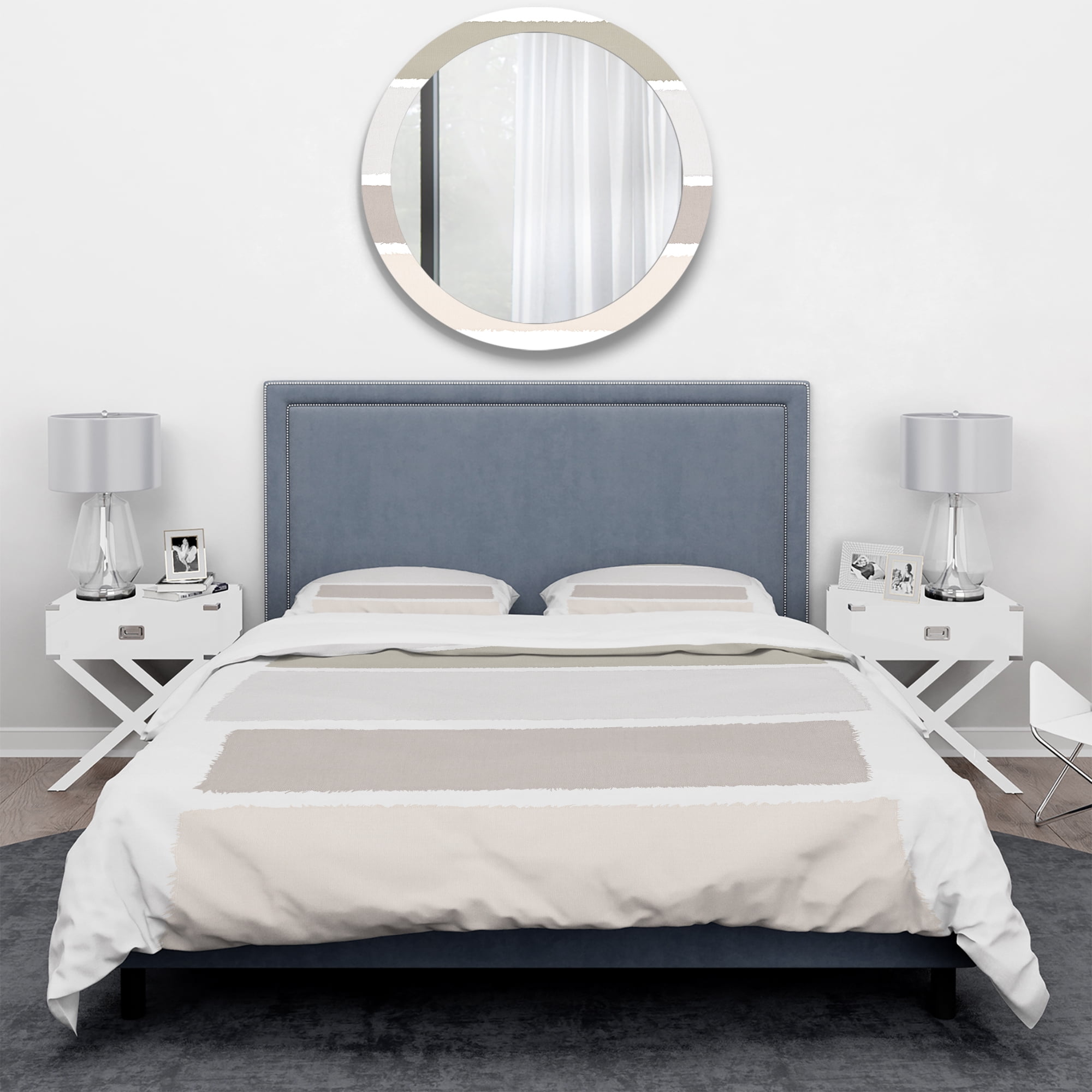 Designart 'Painted Weaving I Neutral on White Sq' Geometric Duvet Cover Set