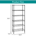 thumbnail image 6 of BestOffice 6-Tier Adjustable Wire Shelving,with One 6-Tier Shelf or Two 3-Tier Shelf(Black, 13" D x 23" W x 59" H), 6 of 9