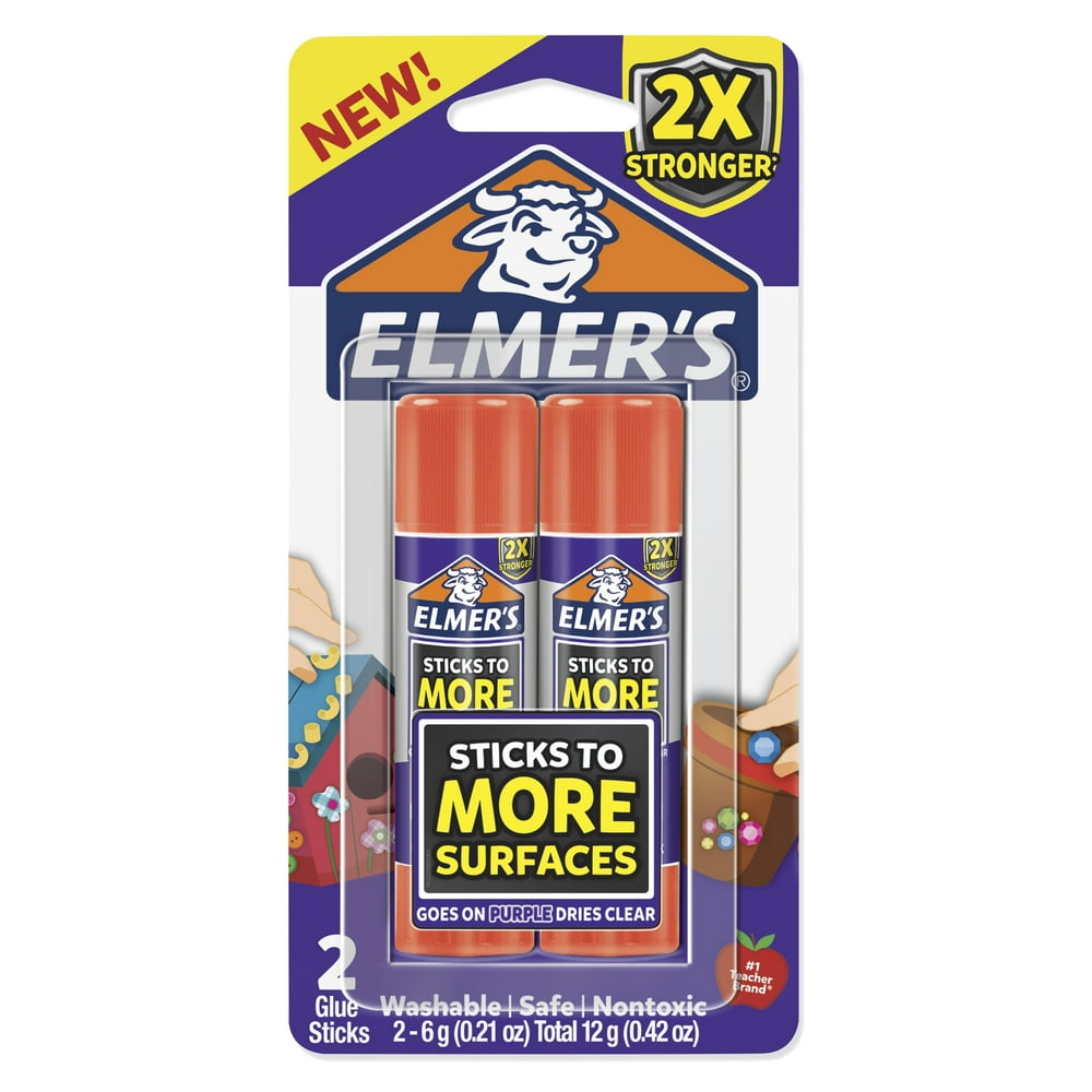 Elmer’s Extra Strength School Glue Sticks, Washable, 6 Gram, 2 Count