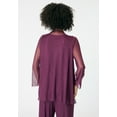 thumbnail image 2 of Roaman's Women's Plus Size Mesh Overlay Cardigan And Tank Set., 2 of 3