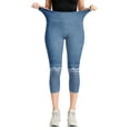 thumbnail image 2 of TaTaai Womens Capri Leggings Printed Stretchy with Pockets High Waist Slim Yoga Trousers Bottoms for Daily Sport, 2 of 8