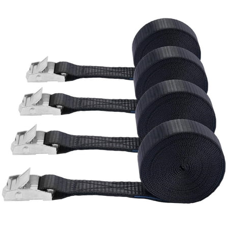CNDRLEF Lashing Straps 4 Pack 1"x13ft Cam Buckle Tie Down Straps, 600lb Break Strength Heavy Duty Cargo Straps for Roof Rack Luggage Moving Pallet