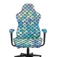 thumbnail image 3 of Whosucclay Mermaid Scale Print Gaming Chair Covers, Stretchable Computer Chair Slipcovers Cover Stretchable Elastic Machine Washable of Computer Game Office Chairs Cover, 3 of 8