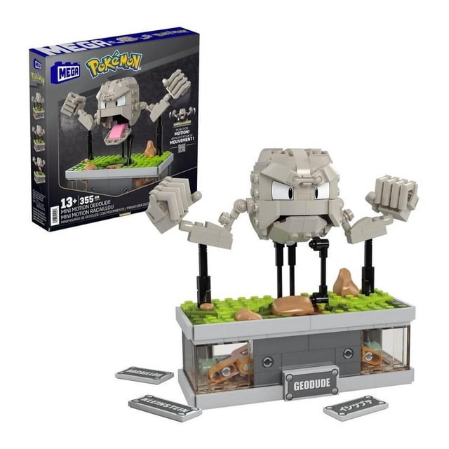 Juguete de Construcción MEGA Pokémon Minifigura de Geodude con movimiento