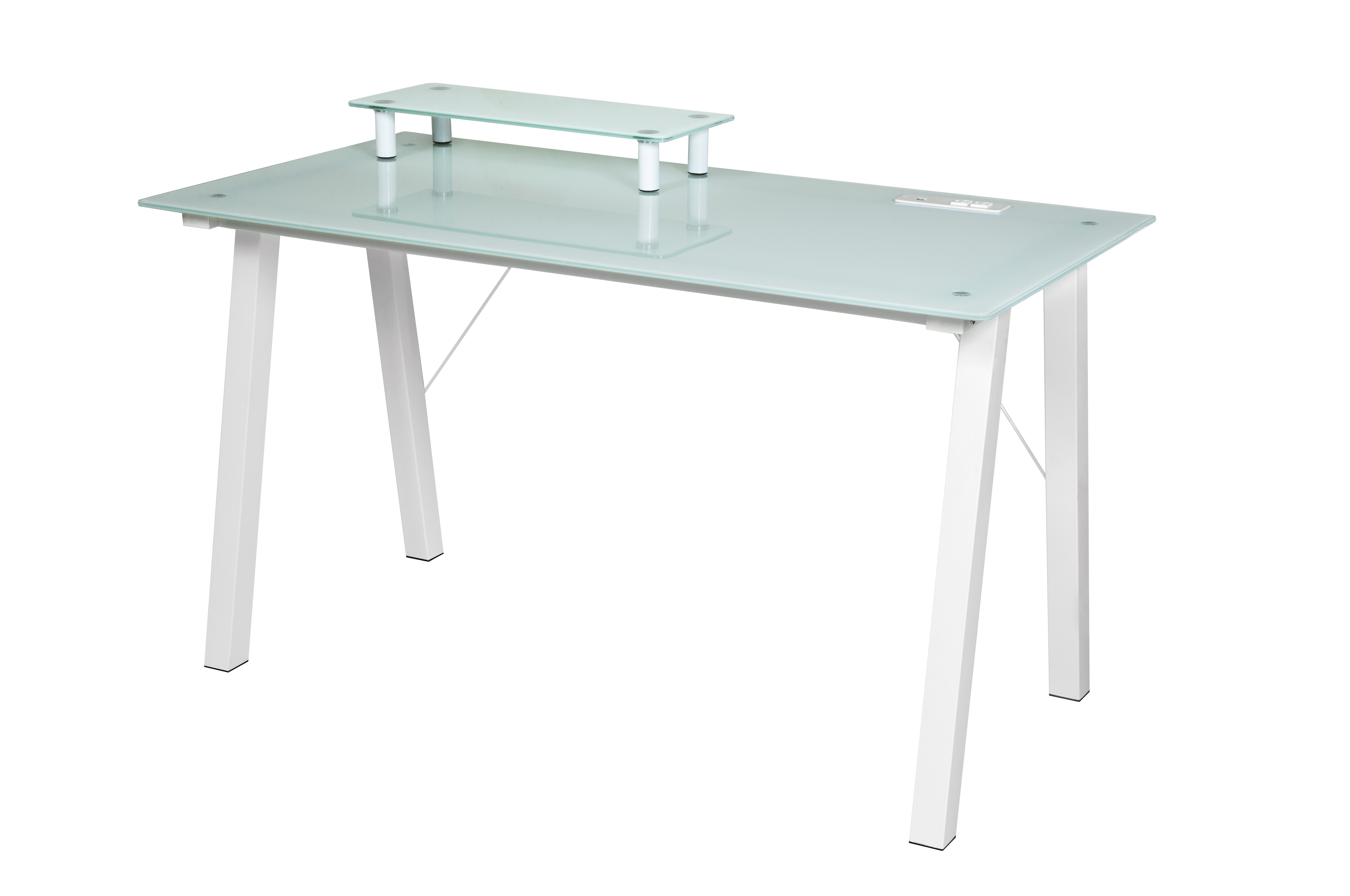 OneSpace 50LD500101 Simply Glass Desk with Desktop Printer Stand and