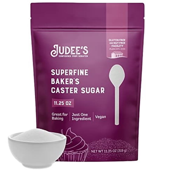 Judee's Gluten Free Superfine Caster Sugar - Smooth Frosting & Icing Sugar - Rapid-Dissolve Superfine Sweetener for Coffee & Tea - Gluten-Free Sweetener for Baking - 11.25 Oz
