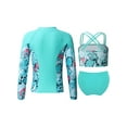 thumbnail image 2 of vastwit Girls Rash Guard Swimsuit Floral Printed Bikini with Long Sleeve Shirts Swimwear Set Lake Green 8, 2 of 5